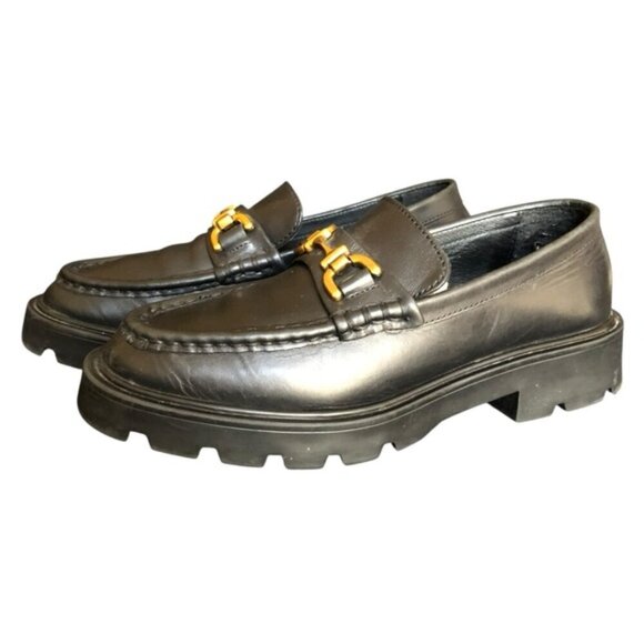 Zara Chunky Lug Sole Loafers Black Gold Bit EU 37 (US 6.5–7) - Picture 12 of 12